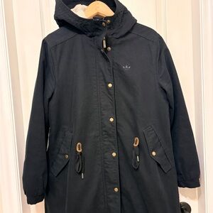 Adidas Women's Black fleece lined Jacket with Hood